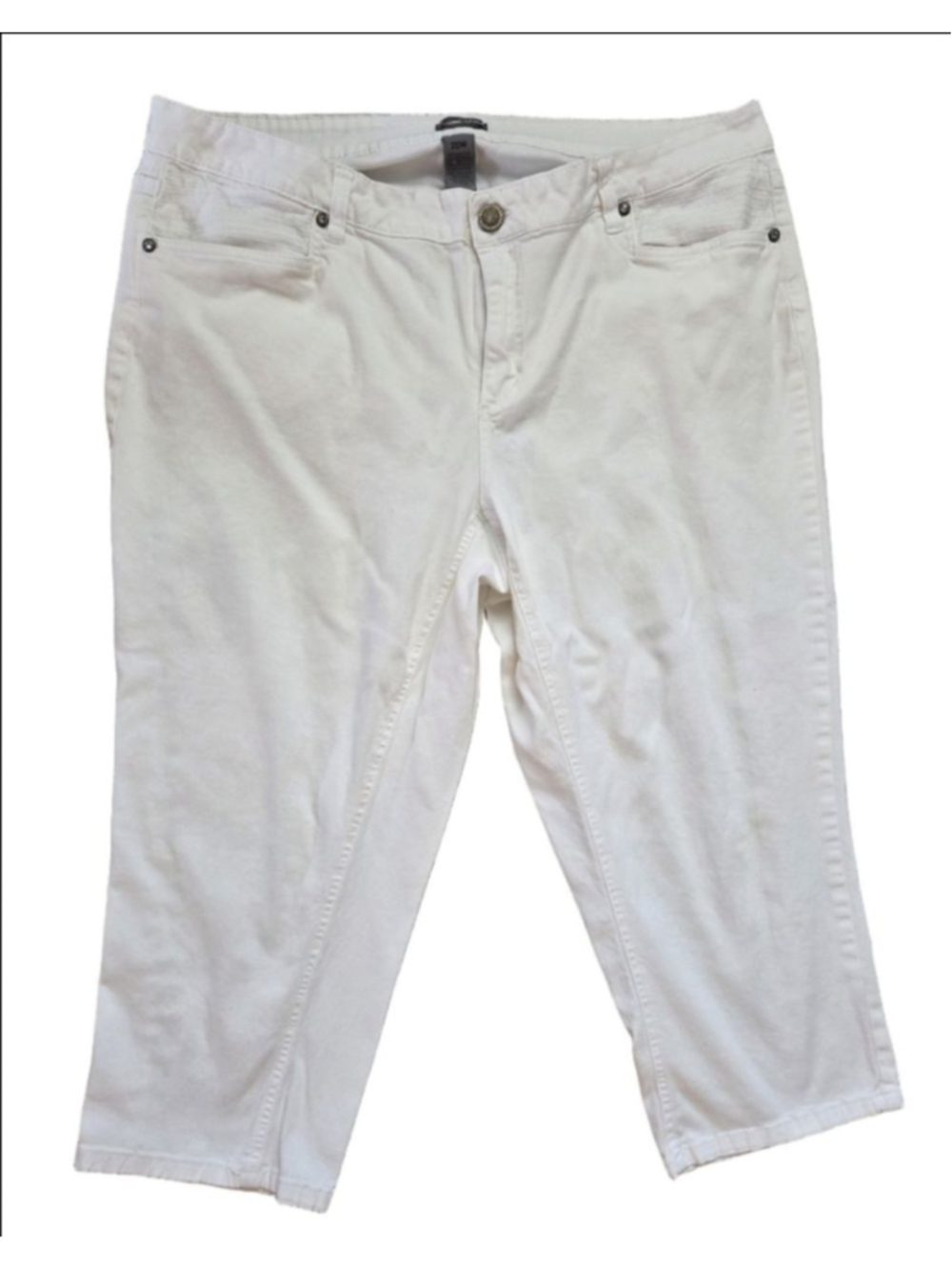 Women's New Directions Weekend White Capris 20W